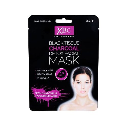 Xpel Body Care Black Tissue Charcoal Detox Facial Mask maska za obraz 28 ml za ženske Cene