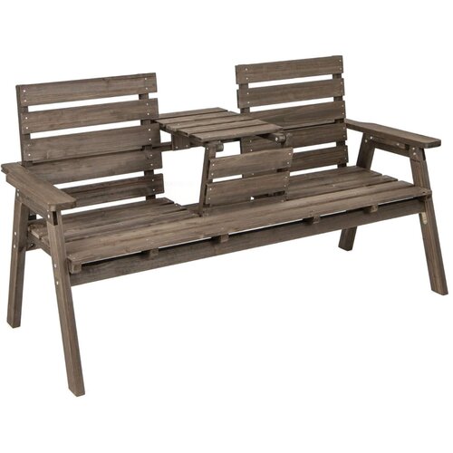 Costway Lesena vrtna klop z zložljivo mizo 160 x 64 x 86 cm, (5000007068) Cene