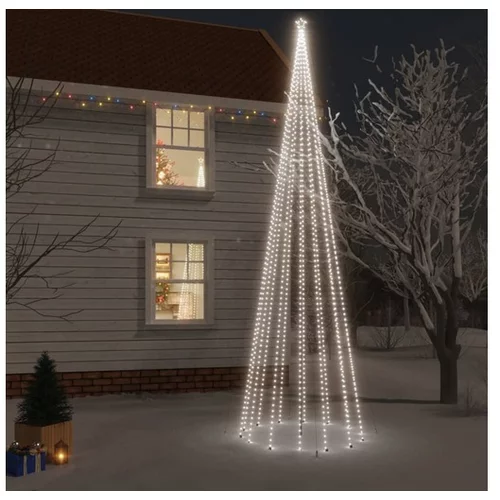  Božično drevo s konico 1134 hladno belih LED lučk 800 cm