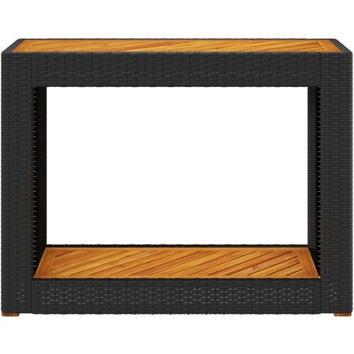 VidaXL vrtni bočni stolić s drvenom pločom crni 100x40x75 cm poliratan Slike