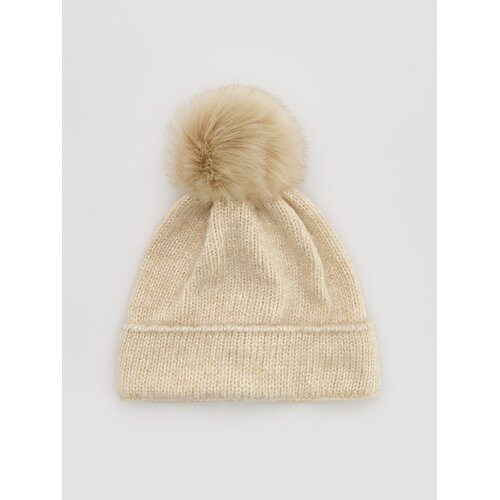 Reserved Kapa beanie s pomponom - boja pšenice Cene