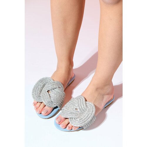 LuviShoes OBRE Denim Blue Stone Women's Slippers Cene