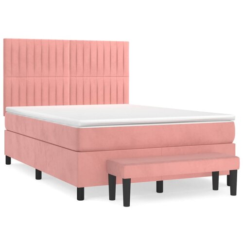 Maison Chic Box spring postelja - Vzmetna postelja z vzmetnico roza 140x200 cm žamet SL14314, (21882965) Cene