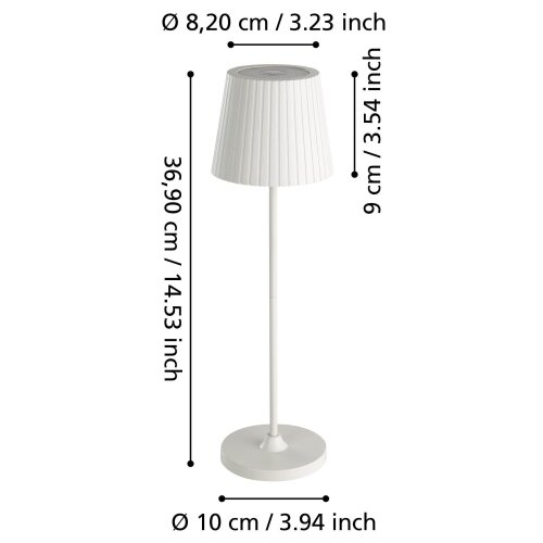 Eglo 75793 - prigu&amp;scaron;iva spolja&amp;scaron;nja stona lampa CABOZO LED/3,8W/5V 2000 mAh IP44 bela Slike