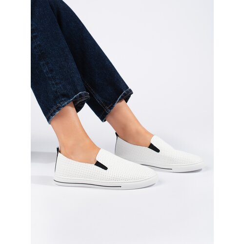 Shelvt Openwork white women's sneakers Cene
