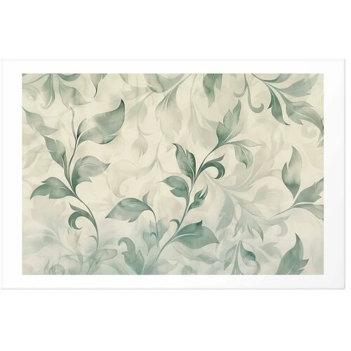  Plakat - Watercolor Green-Beige Leaves 42x29.7 Bez okvira s margom Slike