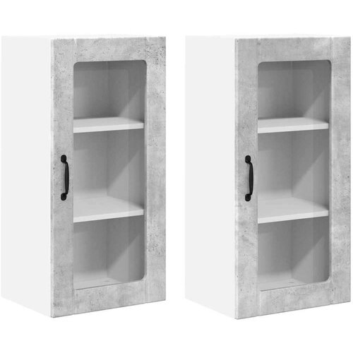  Zidni kuhinjski ormarić 2 pcs Betonski sivi 40 x 31 x 80 cm Slike