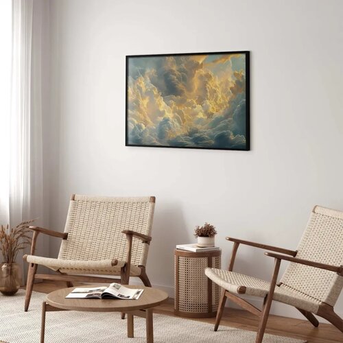  Plakat Last Breath of the Day: Clouds Illuminated by Evening Glow 90x60 Crni okvir Cijene