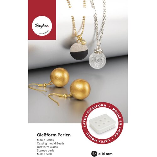 RAYHER Kalup iz silikona, Perle, 6 perl: 16 mm, (20728261) Slike