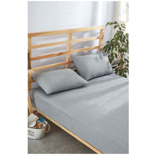 Mila Home Siva napenjalna bombažna rjuha 180x200 cm &amp;ndash; Slike