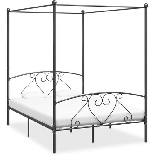  Za krevet s nadstre&scaron;nicom sivi metalni 160 x 200 cm Cijene
