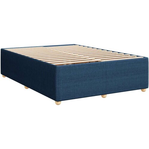 VidaXL Krevet s oprugama i madracem plavi 140x200 cm od tkanine Slike