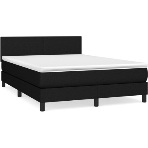 VidaXL Box spring postelja z vzmetnico črna 140x200 cm blago, (20792048) Slike