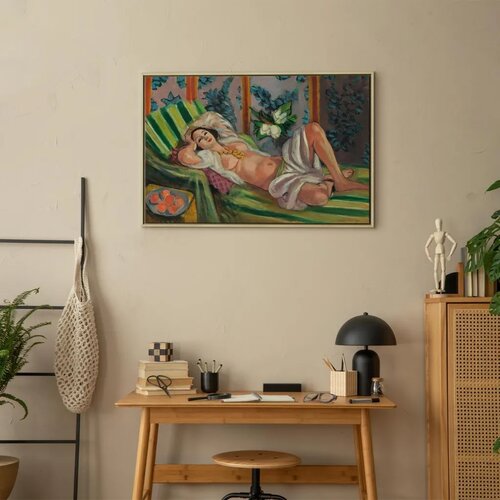  Slika - Henri Matisse &amp;ndash; Reclining Odalisque with Magnolias 60x40 U prirodnom drvenom okviru Slike