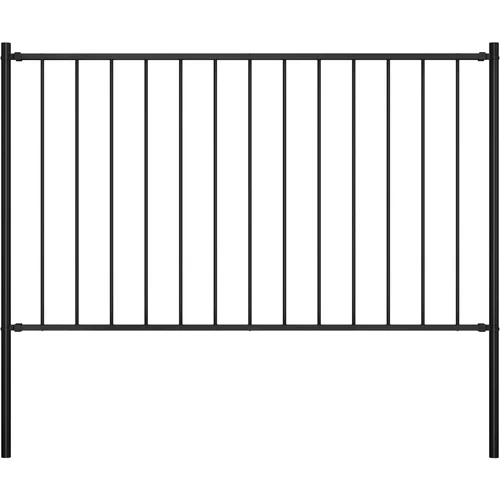vidaXL Panel za ogradu sa stupovima čelični 1,7 x 1 m crni