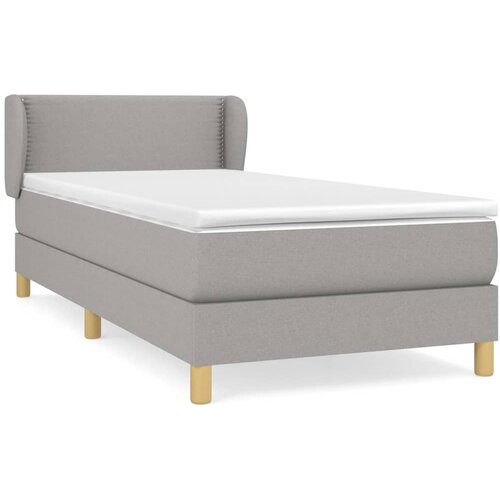 Maison Chic Box spring postelja - Vzmetna postelja z vzmetnico svetlo siv 100x200 cm blago SL19912, (21891347) Slike
