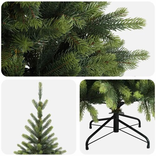  Umjetno božićno drvce s nogom 240 cm PVC i metal Zelena - 240 cm bez LED svjetala Slike