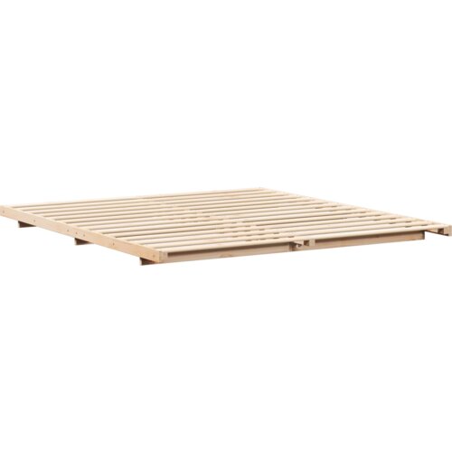  Krevet s daskama Smeđa 200 x 210 cm Masivna borovina Slike
