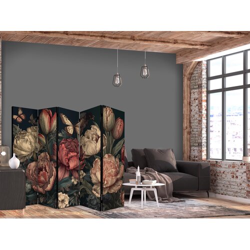  Paravan - Floral Illustration - Magnificent Flower Buds on a Turquoise Background Cijene