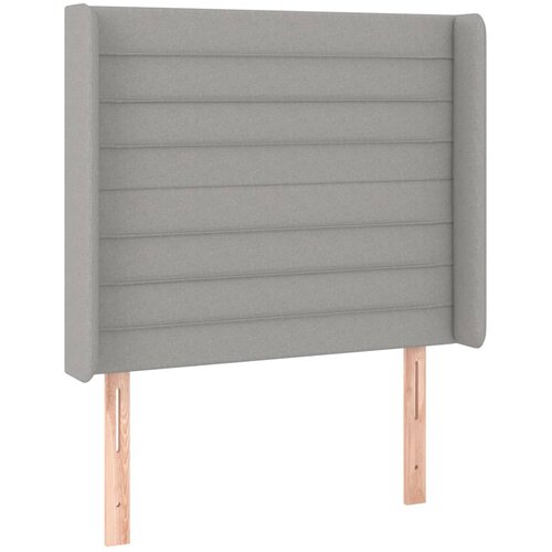  LED uzglavlje svjetlosivo 103 x 16 x 118/128 cm od tkanine Slike