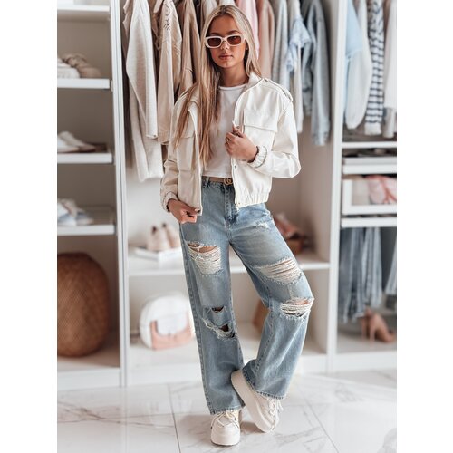 DStreet Spodnie damskie jeansowe wide leg z dziurami NOWISTA niebieskie Cene