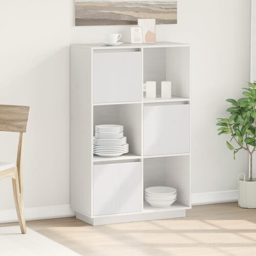 Furnova Visoka omara bela 74x35x117 cm trdna borovina, (21954793) Slike