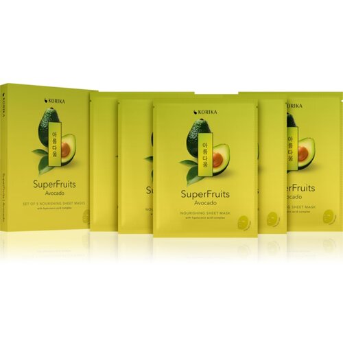 KORIKA SuperFruits set mask za obraz po znižani ceni s hranilnim učinkom 5x25 g Cene