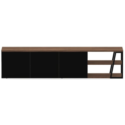 TemaHome Črna TV omarica v orehovem dekorju 190x45 cm Albi - TemaHome Cene
