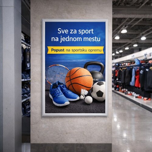 Belem Aluminijumski klik poster ramovi, O&scaron;tri uglovi, 25mm, B2 Cene