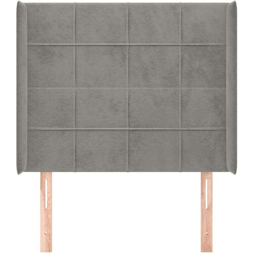  Uzglavlje s u&amp;scaron;ima svjetlosivo 83x16x118/128 cm bar&amp;scaron;unasto Slike