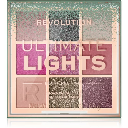 Revolution Ultimate Lights Shadow Palette paleta senčil za oči 8,10 g odtenek Feathered Pinks