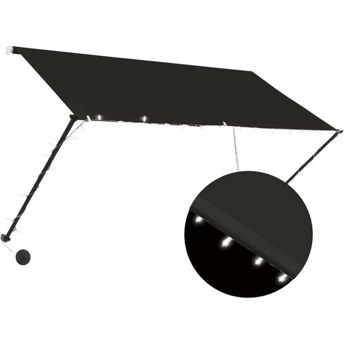  Zložljiva tenda z LED lučmi 250x150 cm antracitna, (20610338) Cene