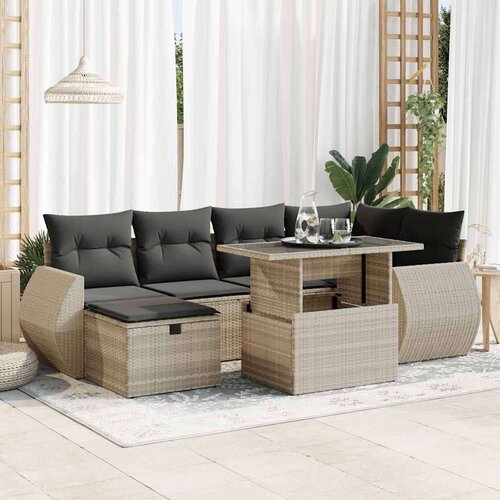  7-dijelni set vrtnih sofa svjetlosivi od poliratana Cene
