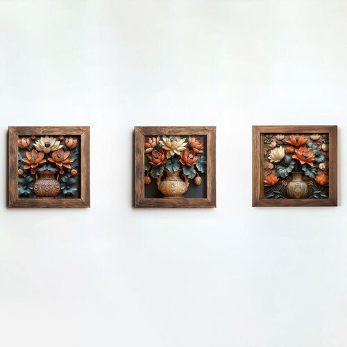 Wallity slika UKZM076, 3 dijela, 16 x 16 x 2 cm Cene