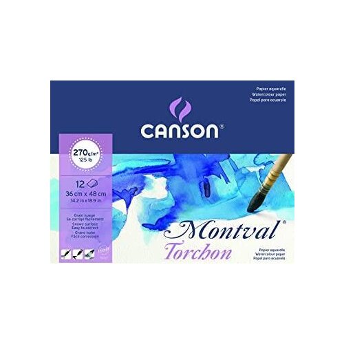 Canson Blok akvarelni Montval 36x48cm; 270g; 12 listni; snežna struktura, (22005340) Cene