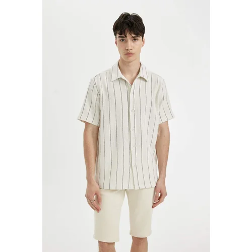 Defacto DFC - Regular Fit Striped Cotton Short Sleeve Shirt