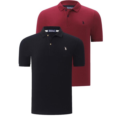 Dewberry DUAL SET T8561 MENS TSHIRT-BLACK-BURGUNDY Cijene