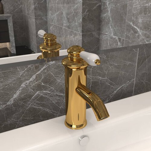  Kupaonska slavina za umivaonik zlatna 130 x 180 mm Cijene