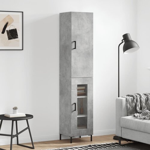 vidaXL Visoka omara betonsko siva 34,5x34x180 cm inženirski les Cene