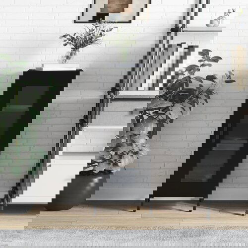 VidaXL Komoda crna 34 5 x 34 x 90 cm od konstruiranog drva Slike