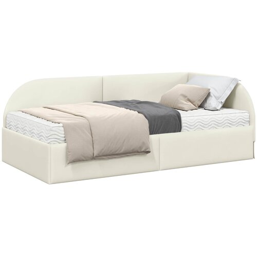 vidaXL Kotni okvir postelje z matrico z vzglavjem 2 pcs krema Žamet, (5000155905) Cene
