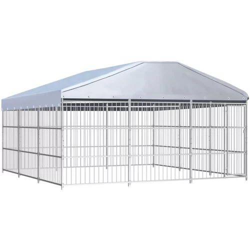 vidaXL Vanjski kavez za pse s krovom 450 x 450 x 200 cm