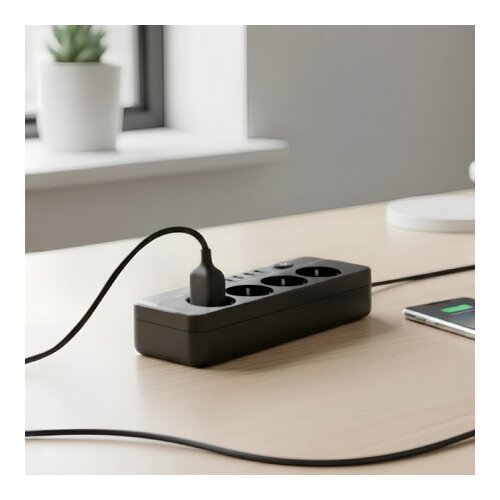  Razvodnik sa 4 mesta 2m 1.5mm2+pr. 4xUSB+tip C ( NV492U-2/BK ) Slike