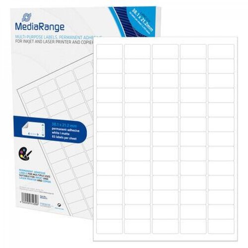 Mediarange večnamenske samolepilne etikete, 38,1x21,2mm, bele, 3.250 nalepk Cene