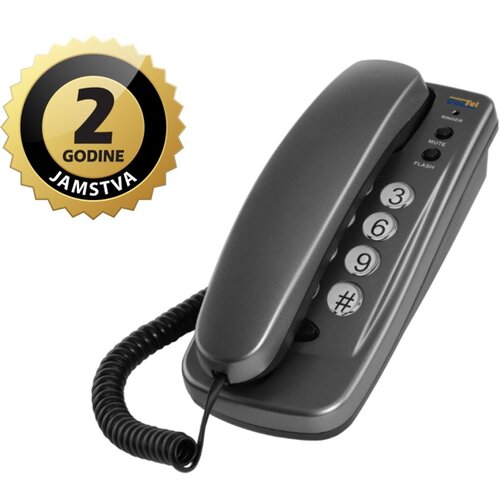 Dartel telefon žičani, stolni ili zidni, mute, tamno sivi LJ-260 Slike