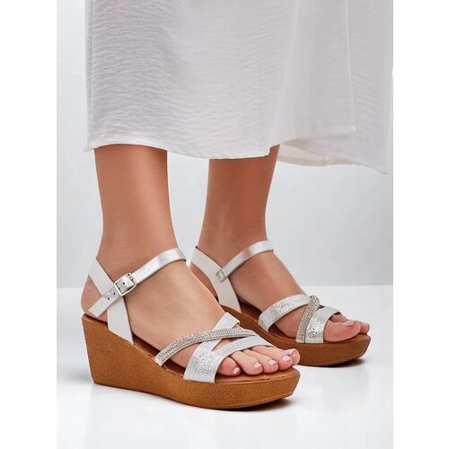 Resti Women&amp;#039;s wedge sandals with rhinestones and glitter Eclat Slike