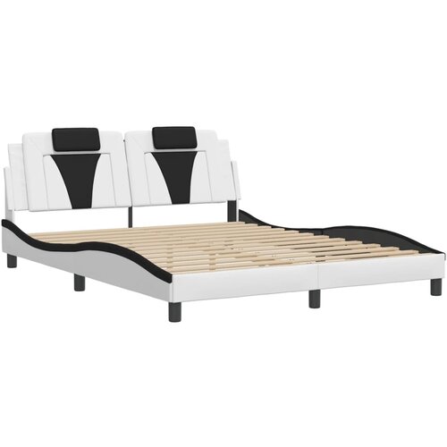 vidaXL Okvir kreveta s uzglavljem bijelo-crni 160x200 cm umjetna koža Cijene