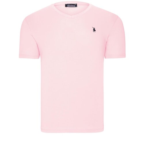 Dewberry T8568 V-NECK MENS T-SHIRT-PLAIN PINK Slike
