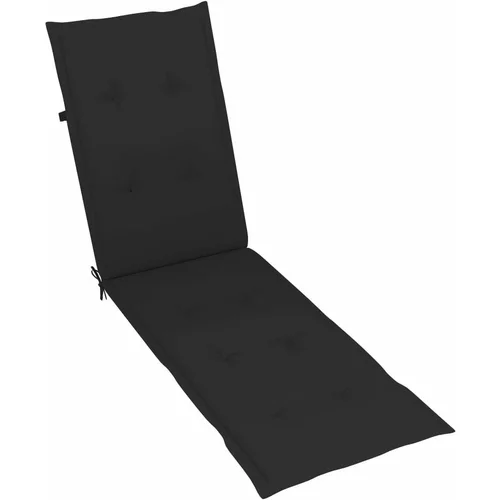 Jastuk za ležaljku crni (75 + 105) x 50 x 3 cm