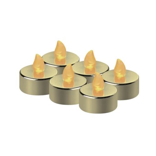  LED dekoracija &amp;ndash; 6x čajna svečka zlata, 6x CR2032 , notranja, vintage 6/1 Slike